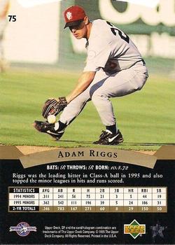 1995 SP Top Prospects #75 Adam Riggs  Back