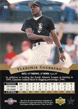 1995 SP Top Prospects #90 Vladimir Guerrero  Back