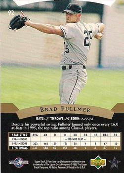 1995 SP Top Prospects #92 Brad Fullmer  Back