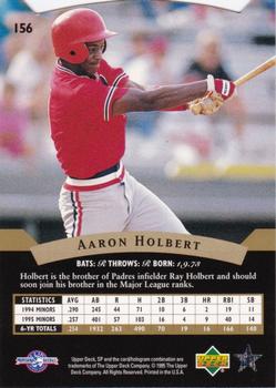 1995 SP Top Prospects #156 Aaron Holbert  Back