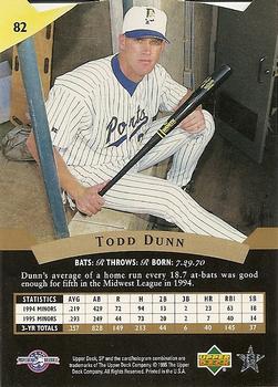 1995 SP Top Prospects #82 Todd Dunn  Back