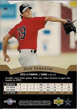 1995 SP Top Prospects #89 Dan Serafini  Back