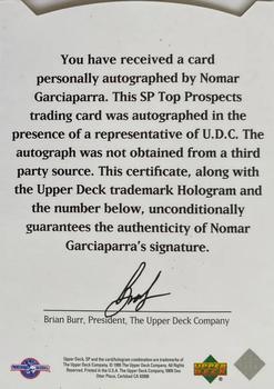 1995 SP Top Prospects - Autographs #NNO Nomar Garciaparra Back