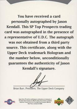 1995 SP Top Prospects - Autographs #NNO Jason Kendall Back
