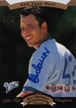 1995 SP Top Prospects - Autographs #NNO Rey Ordonez Front