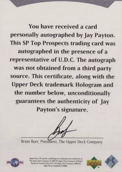 1995 SP Top Prospects - Autographs #NNO Jay Payton Back