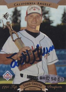 1995 SP Top Prospects - Autographs #NNO Todd Greene Front