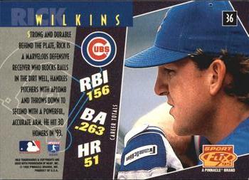 1995 Sportflix - Artist's Proofs #36 Rick Wilkins Back