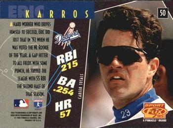 1995 Sportflix - Artist's Proofs #50 Eric Karros Back