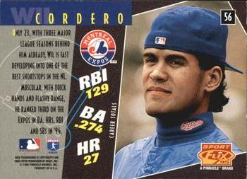 1995 Sportflix - Artist's Proofs #56 Wil Cordero Back