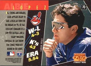 1995 Sportflix - Artist's Proofs #70 Albie Lopez Back