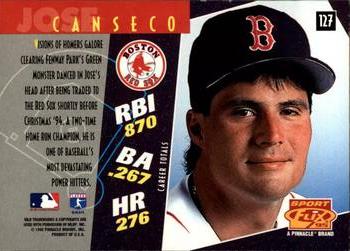 1995 Sportflix - Artist's Proofs #127 Jose Canseco Back
