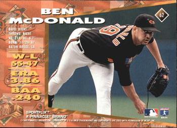 1995 Sportflix UC3 - Artist's Proofs #62 Ben McDonald Back