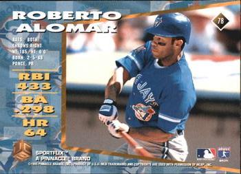1995 Sportflix UC3 - Artist's Proofs #78 Roberto Alomar Back
