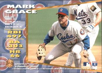 1995 Sportflix UC3 - Artist's Proofs #87 Mark Grace Back