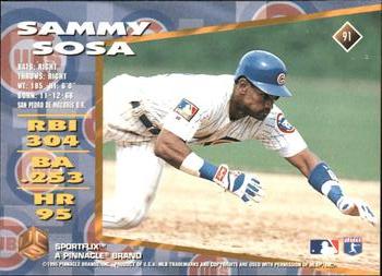 1995 Sportflix UC3 - Artist's Proofs #91 Sammy Sosa Back