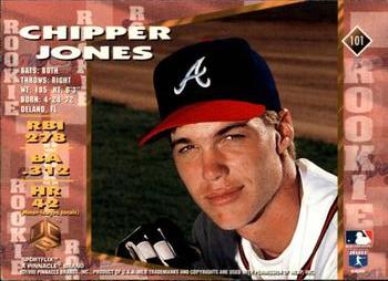 1995 Sportflix UC3 - Artist's Proofs #101 Chipper Jones Back