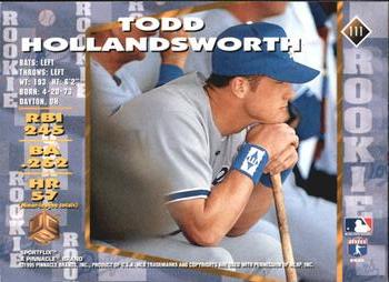 1995 Sportflix UC3 - Artist's Proofs #111 Todd Hollandsworth Back