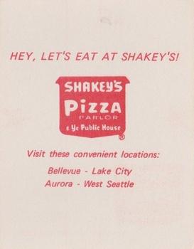 1975 Shakey's Pizza #13 Hal Chase Back