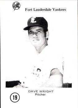 1977 Sussman Fort Lauderdale Yankees #19 Dave Wright Front
