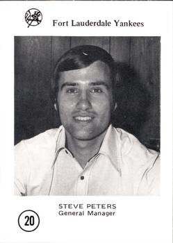1977 Sussman Fort Lauderdale Yankees #20 Steve Peters Front