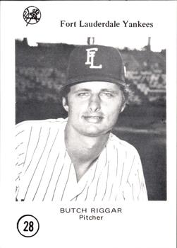 1977 Sussman Fort Lauderdale Yankees #28 Butch Riggar Front
