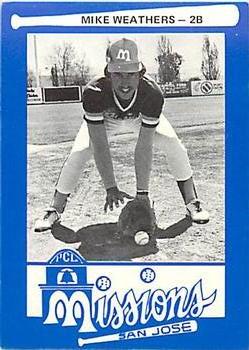 1977 Mr. Chef's San Jose Missions #12 Mike Weathers Front