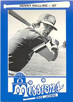 1977 Mr. Chef's San Jose Missions #17 Denny Walling Front