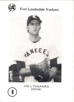 1976 Sussman Fort Lauderdale Yankees #8 Jim Lysgaard Front