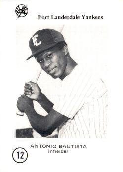 1976 Sussman Fort Lauderdale Yankees #12 Antonio Bautista Front