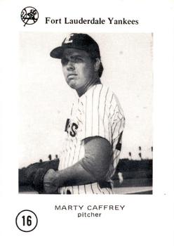 1976 Sussman Fort Lauderdale Yankees #16 Marty Caffrey Front