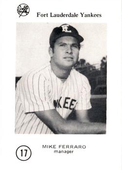 1976 Sussman Fort Lauderdale Yankees #17 Mike Ferraro Front
