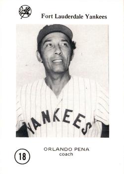 1976 Sussman Fort Lauderdale Yankees #18 Orlando Pena Front