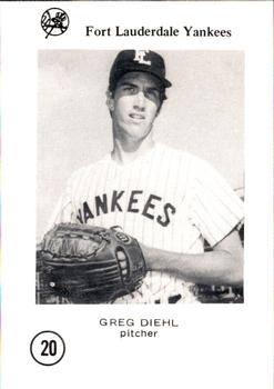1976 Sussman Fort Lauderdale Yankees #20 Greg Diehl Front