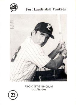 1976 Sussman Fort Lauderdale Yankees #23 Rick Stenholm Front