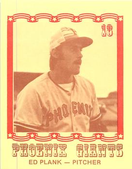 1976 Caruso Phoenix Giants #18 Ed Plank Front