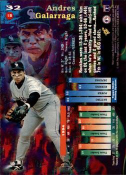 1995 Topps - Stadium Club First Day Issue #32 Andres Galarraga Back