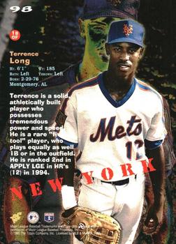 1995 Topps - Stadium Club First Day Issue #98 Terrence Long Back