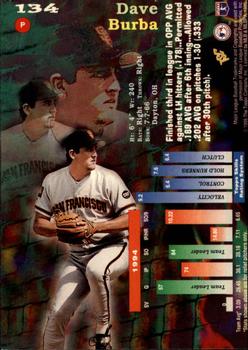 1995 Topps - Stadium Club First Day Issue #134 Dave Burba Back