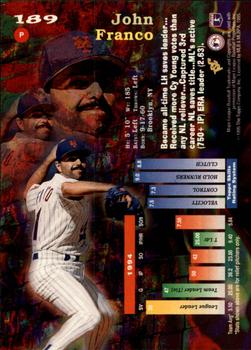 1995 Topps - Stadium Club First Day Issue #189 John Franco Back