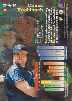 1995 Topps - Stadium Club First Day Issue #249 Chuck Knoblauch Back