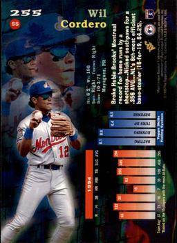 1995 Topps - Stadium Club First Day Issue #255 Wil Cordero Back