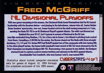 1995 Topps - CyberStats Season in Review #4 Fred McGriff Back