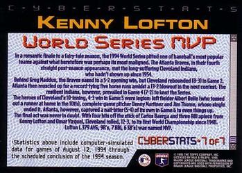 1995 Topps - CyberStats Season in Review #7 Kenny Lofton Back