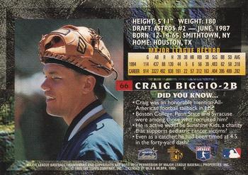 1995 Topps Embossed - Golden Idols #66 Craig Biggio Back