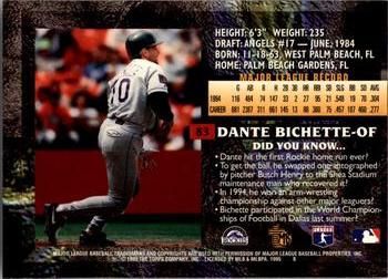 1995 Topps Embossed - Golden Idols #83 Dante Bichette Back