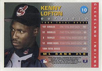 1995 Topps - Total Bases (Finest) #10 Kenny Lofton Back