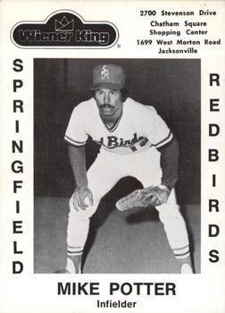 1978 Wiener King Springfield Redbirds #3 Mike Potter Front