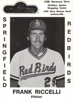 1978 Wiener King Springfield Redbirds #17 Frank Riccelli Front