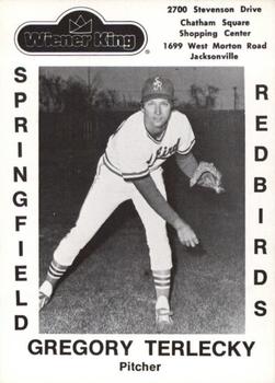 1978 Wiener King Springfield Redbirds #20 Gregory Terlecky Front